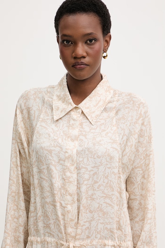 Trussardi sukienka letnia z wiskozy beżowy 7494A001818N