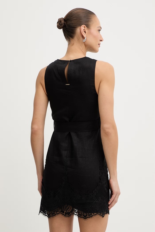 Oblečenie Twinset šaty ľanové 261TT2180 čierna