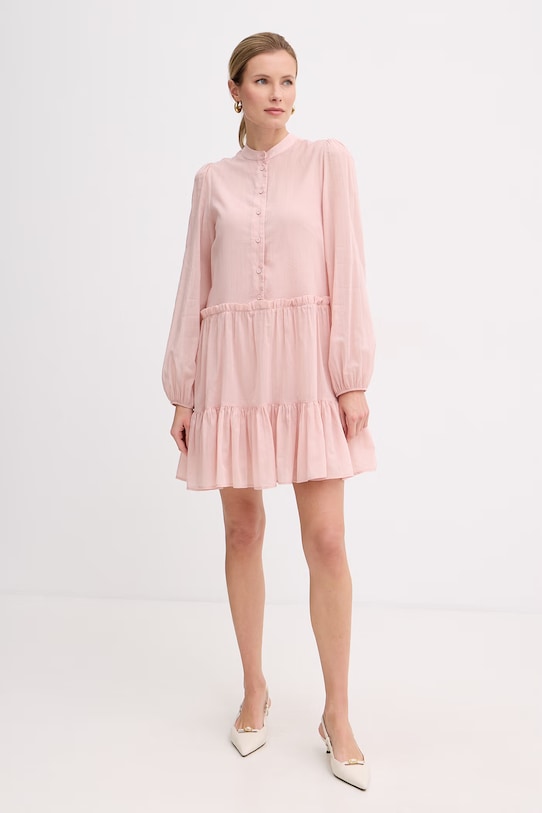 Twinset φόρεμα βαμβάκι 261TF2050 ροζ SS26