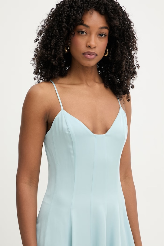 Twinset sukienka rozkloszowana z wiskozy niebieski 261TT2501