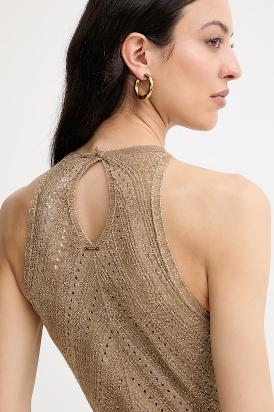 Twinset летнее платье со льном 261TT3213 золотой