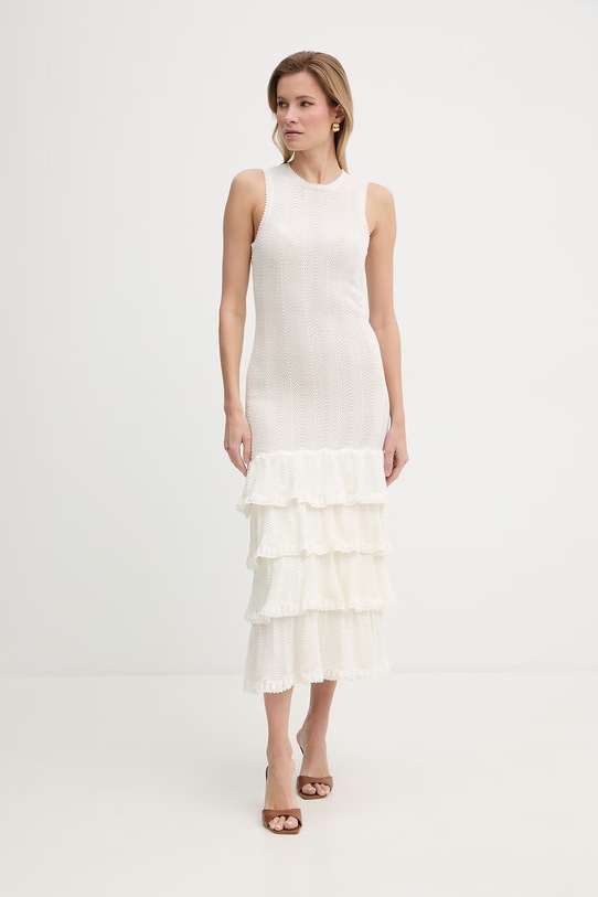 Twinset sukienka letnia bawełniana beżowy 261TT3050