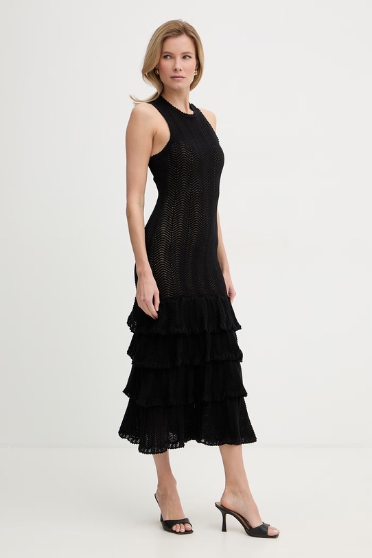 Twinset sukienka letnia bawełniana 261TT3050 czarny SS26