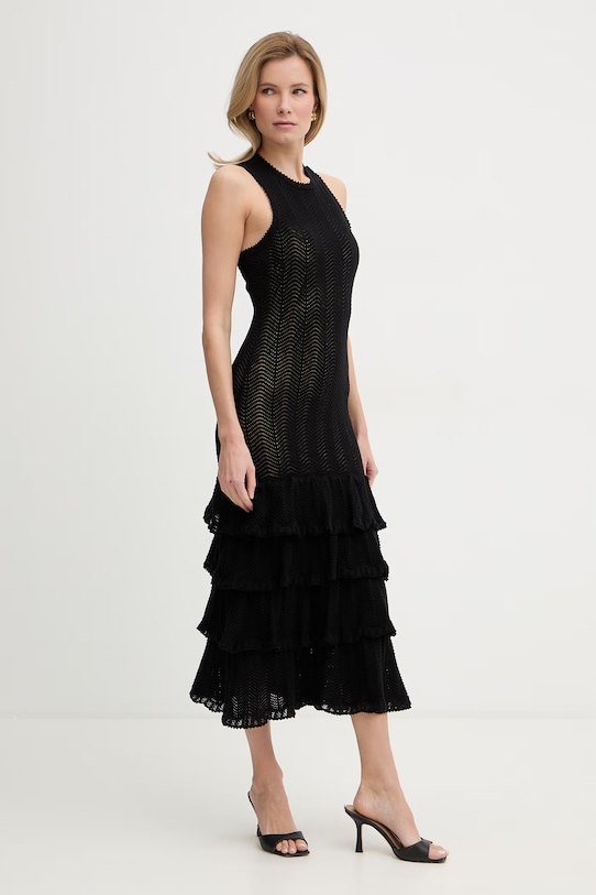 Twinset sukienka letnia bawełniana 261TT3050 czarny SS26