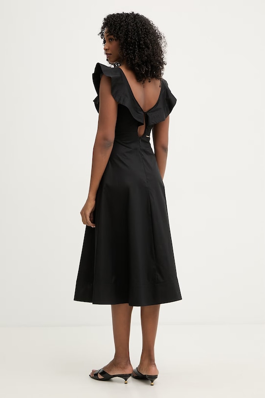 Odzież Twinset Sukienka rozkloszowana bawełniana z elastanem 261TT2212 czarny