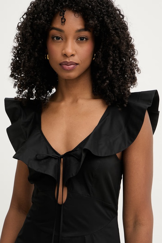 Twinset Sukienka rozkloszowana bawełniana z elastanem czarny 261TT2212