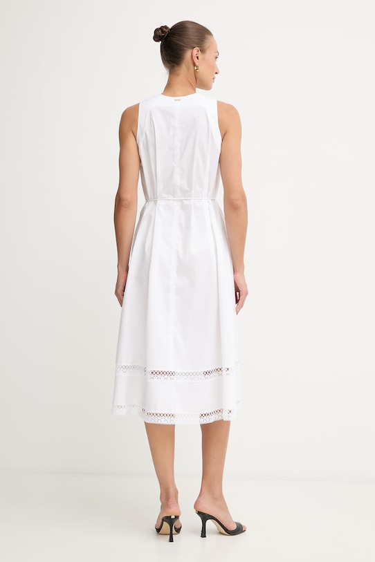 Odjeća Twinset ljetna haljina od pamuka s elastanom 261TT2250 bijela