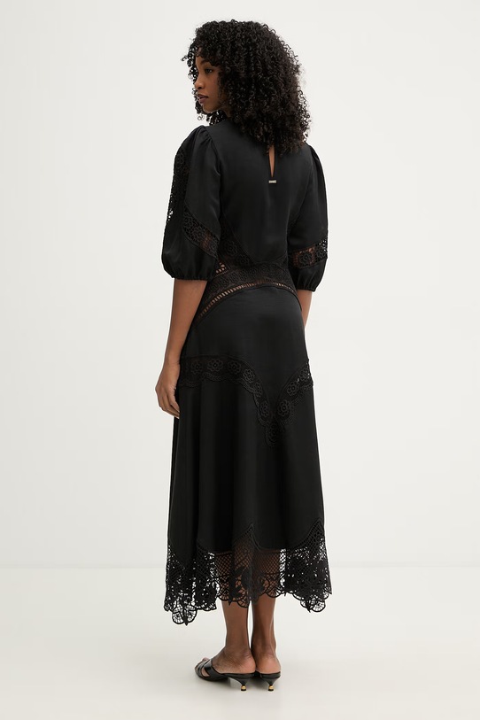 Odzież Twinset sukienka rozkloszowana z wiskozy 261TT2240 czarny