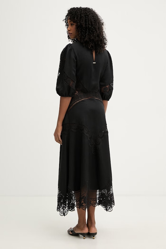 Odzież Twinset sukienka rozkloszowana z wiskozy 261TT2240 czarny