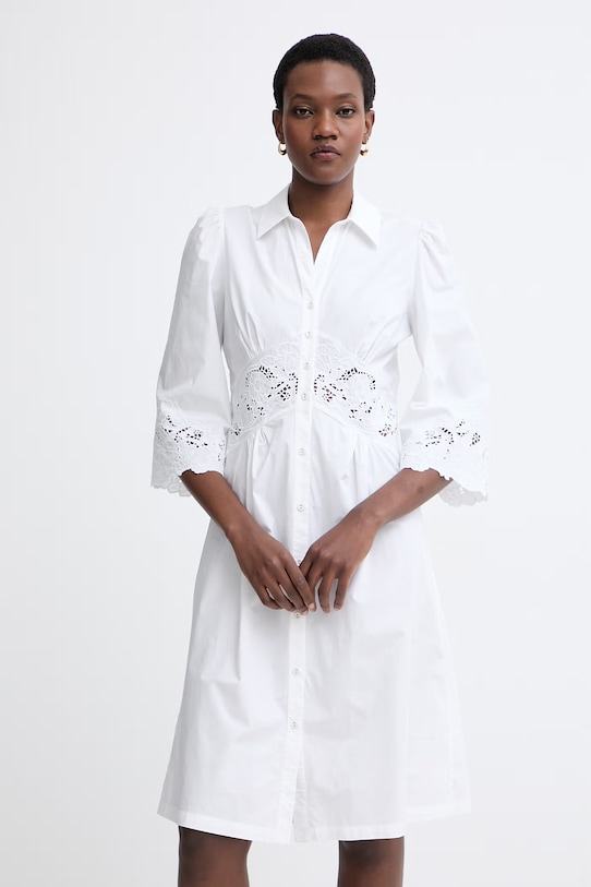 Twinset vestito camicia in cotone bianco 261TT2034