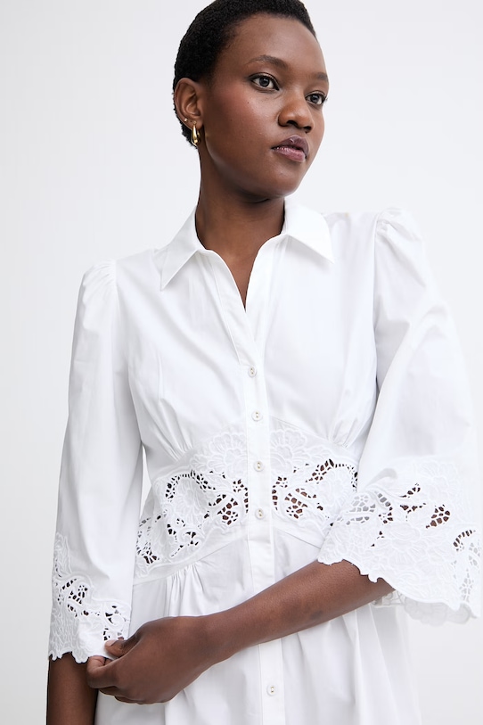 Twinset vestito camicia in cotone bianco 261TT2034