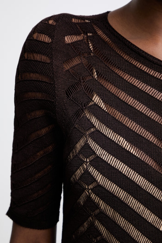 Twinset poletna obleka z viskozo 261TT3100 rjava