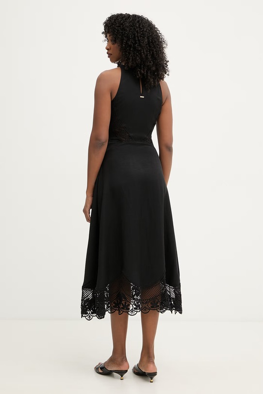 Twinset sukienka z lnem 261TT2241 czarny SS26