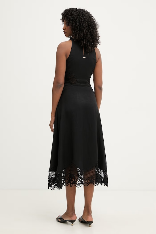 Twinset sukienka z lnem 261TT2241 czarny SS26