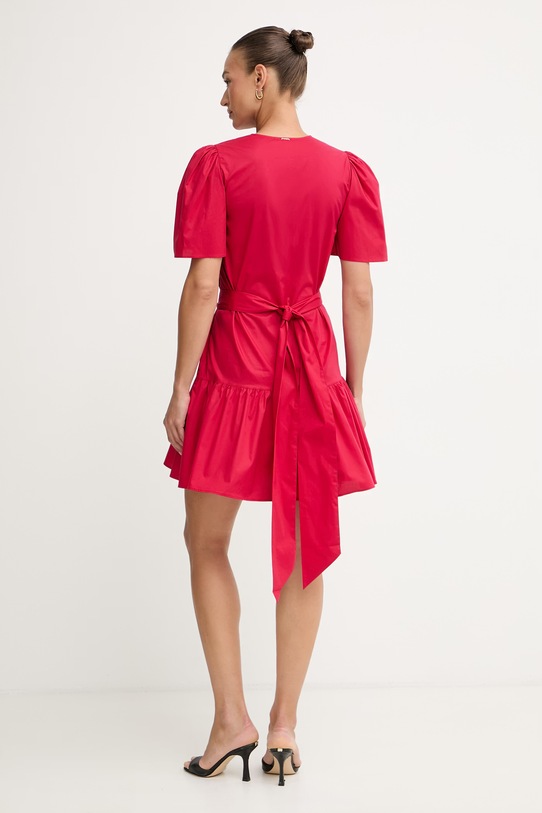 Odjeća Twinset ljetna haljina od pamuka s elastanom 261TT2160 crvena