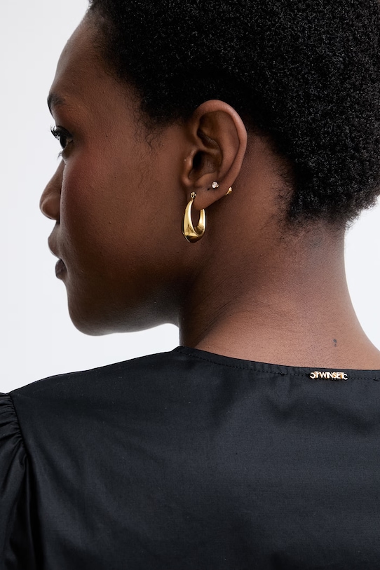 Twinset καλοκαιρινό βαμβακερό με ελαστάν 261TT2160 μαύρο