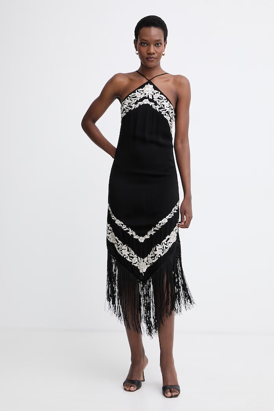 Twinset obleka viskozna črna 261TT2411