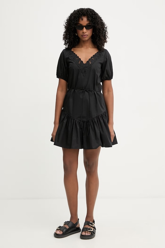 Twinset sukienka rozkloszowana bawełniana 261TT2033 czarny SS26