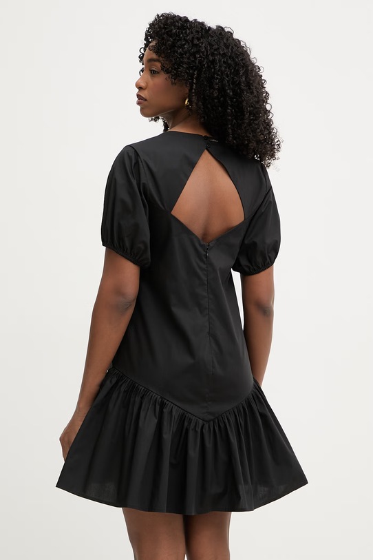 Odzież Twinset sukienka rozkloszowana bawełniana 261TT2033 czarny