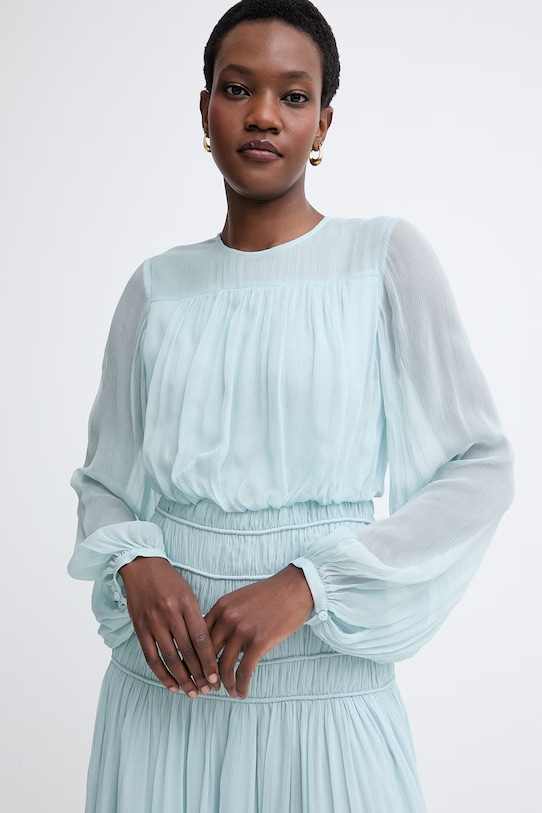 Twinset sukienka z wiskozy turkusowy 261TT2042