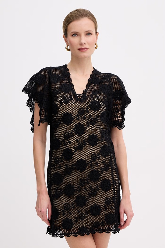 Twinset šaty bavlnené čierna 261TT3160