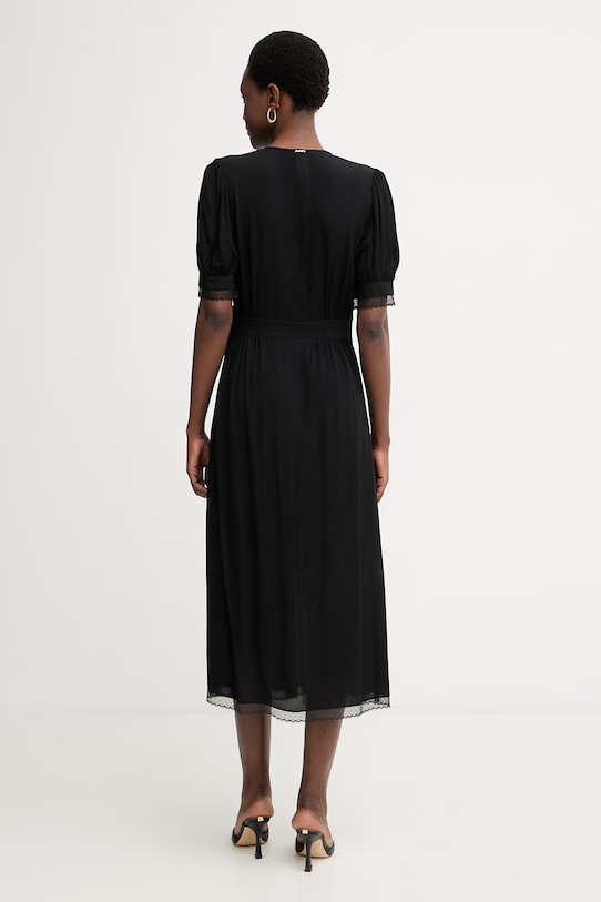 Oblačila Twinset obleka viskozna 261TT2071 črna