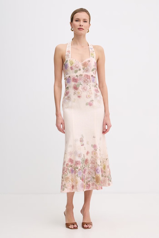 Twinset šaty ľanové béžová 261TT2570