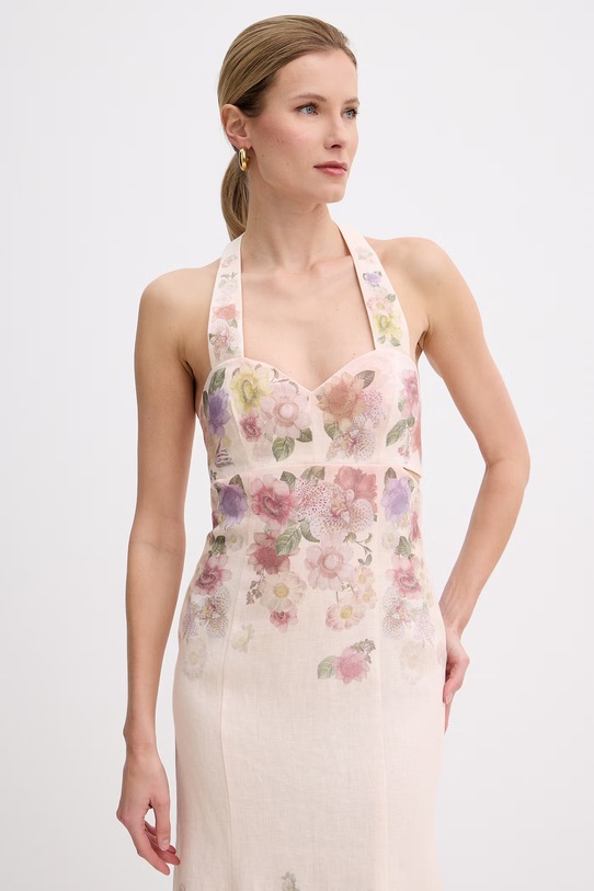 Twinset šaty ľanové béžová 261TT2570