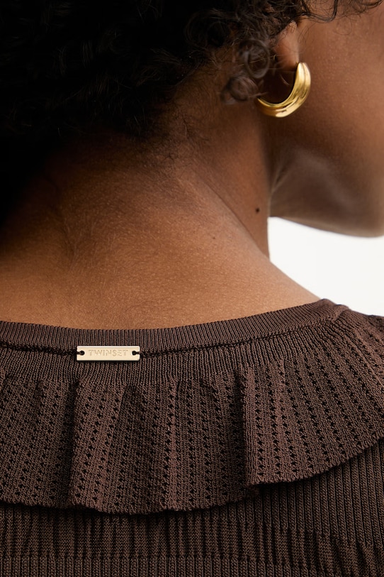 Twinset sukienka letnia z wiskozy 261TT3023 brązowy