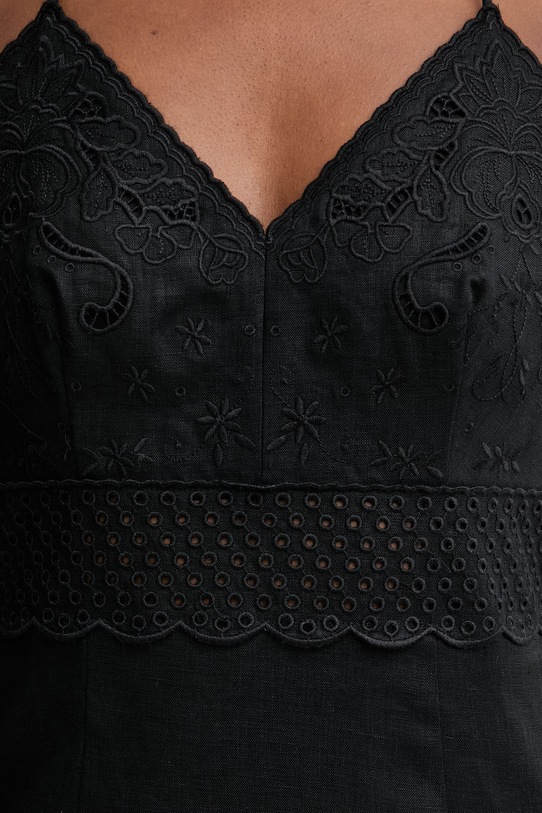 Twinset poletna obleka lanena 261TT2390 črna