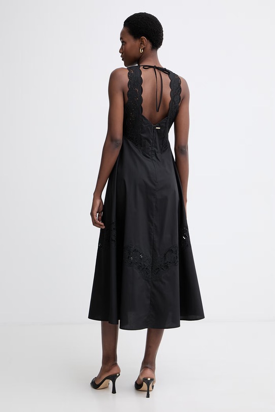 Oblačila Twinset poletna obleka bombažna 261TT2032 črna