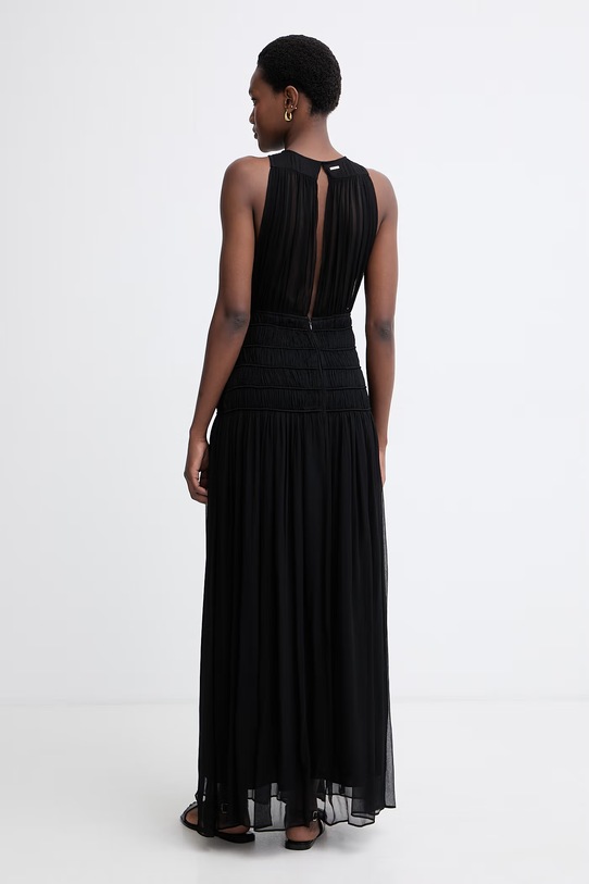 Oblačila Twinset obleka A-kroja viskozna 261TT2041 črna