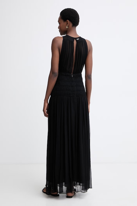 Oblačila Twinset obleka A-kroja viskozna 261TT2041 črna