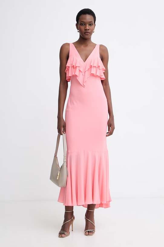 Twinset літня сукня віскозна 261TT2070 рожевий SS26