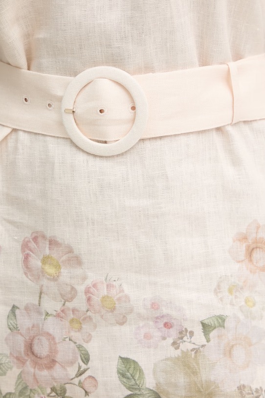 Twinset sukienka letnia lniana 261TT2571 beżowy