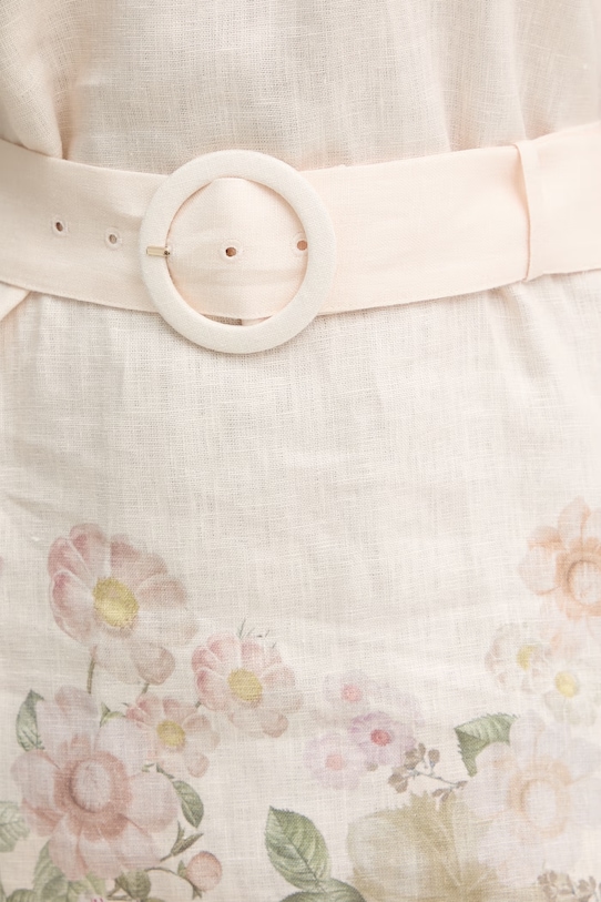 Twinset sukienka letnia lniana 261TT2571 beżowy