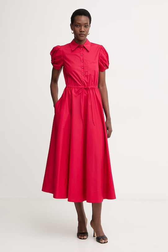 Twinset šaty bavlnené s elastanom červená 261TT2021