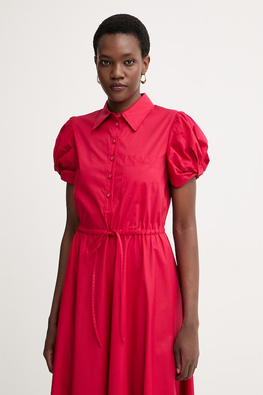 Twinset šaty bavlnené s elastanom červená 261TT2021