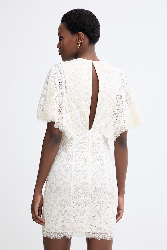 Oblačila Twinset obleka čipkasta 261TT2311 bež