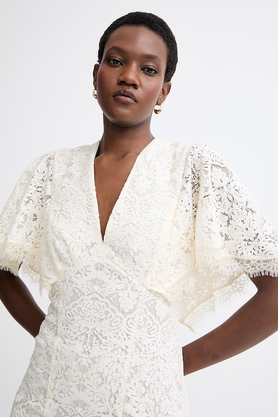 Twinset obleka čipkasta bež 261TT2311