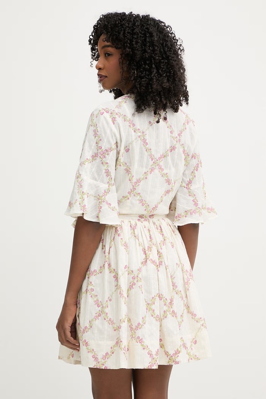 Odzież Twinset sukienka kopertowa bawełniana 261TT2610 beżowy