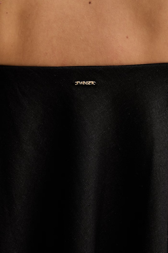 Šaty s prímesou ľanu Twinset 261TF2101 čierna