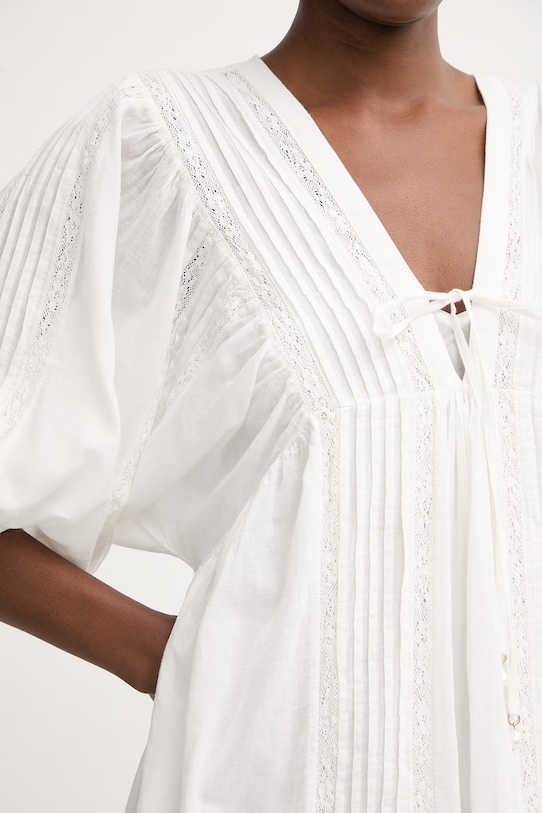 Twinset rozšířené šaty bavlněné 261LM2HEE bílá