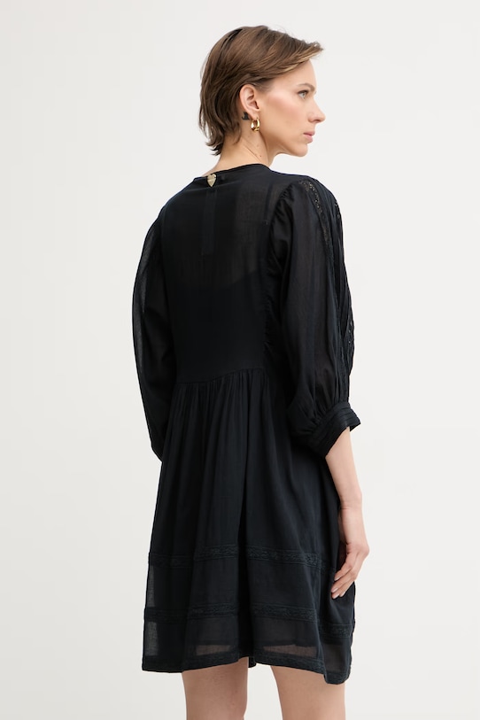 Odjeća Twinset haljina A-kroja od pamuka 261LM2HEE crna