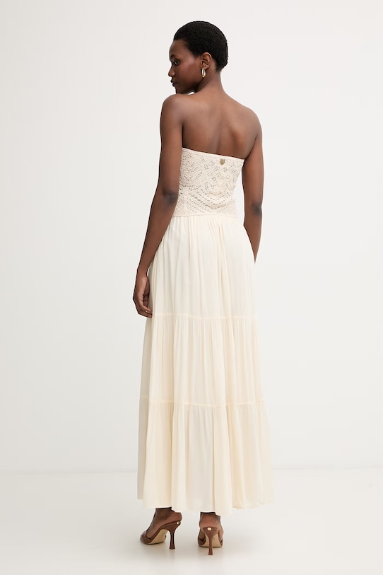 Oblečenie Twinset šaty s viskózou 261LM2NNN béžová