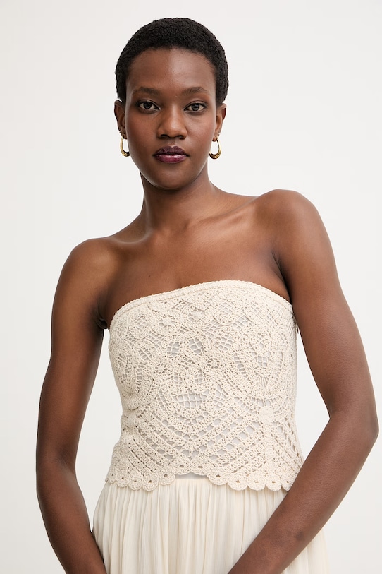 Twinset šaty s viskózou béžová 261LM2NNN