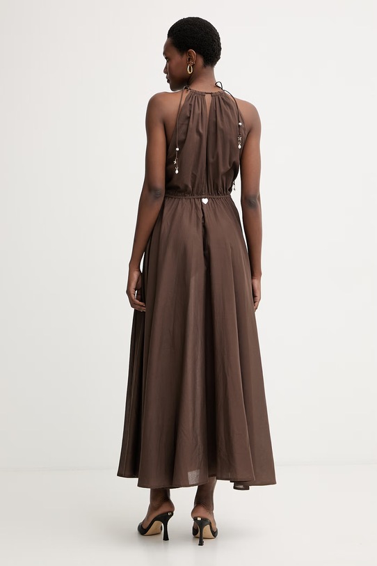 Odjeća Twinset Halter haljina od pamuka 261LM2RDD smeđa