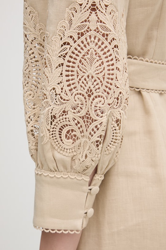 Luisa Spagnoli sukienka lniana Provina 542925 beżowy