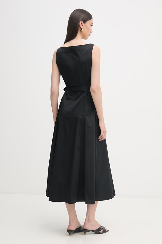 Odzież Luisa Spagnoli sukienka rozkloszowana z bawełną Poltrona 543080 czarny