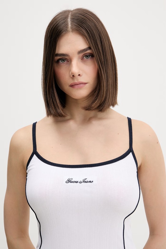 Guess Jeans sukienka bodycon biały W6GKY1.KF641
